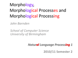 Morphological - Computer Science