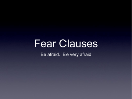3.3 Fear Clauses