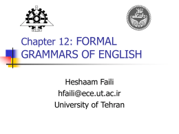 Formal Grammar for English