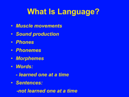 WHAT IS LANGUAGE?