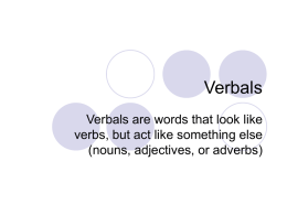 Notes on verbals