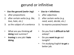 gerund or infinitive - B2
