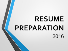 Resume Preparation Powerpoint Presentation