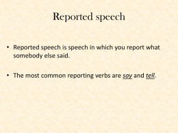 Reported speech - IPT Intermediate