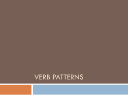 Verb patterns