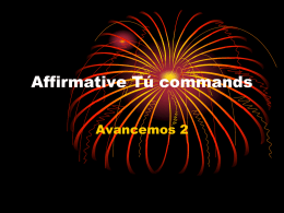 Affirmative Tú commands