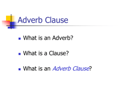 Adverb Clause - Blue Valley Schools
