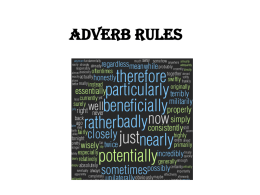 Adverb Rules Adverbs