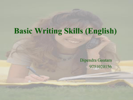 AA Basic Writing Skills session 1