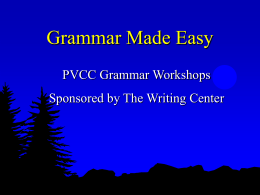 Grammar Made Easy Workshop