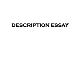 Description Essay