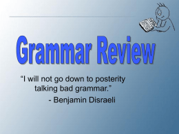 Grammar Review - Mohawk College