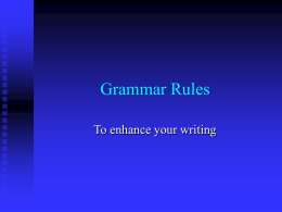 Grammar Rules