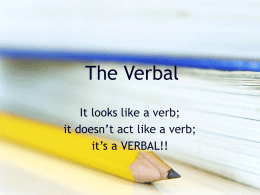 The Verbal