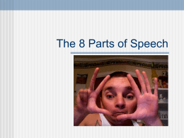 Basic 8 Parts of Speech PPT