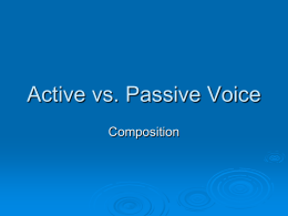 Active vs. Passive Voice PPT