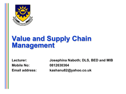 Value and Supply Chain Management Presentation