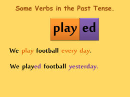 Some Verbs in the Past Tense.