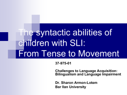 The syntactic abilities of children with SLI