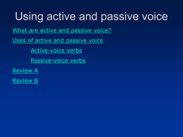 Passive voice - cliftonroberts
