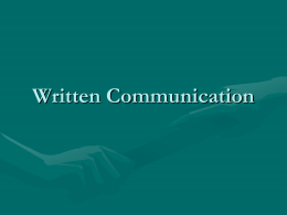 Written Communication - The University of Texas at Arlington