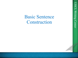 Basic Sentence Construction