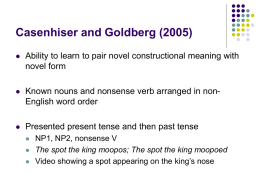Ellen`s slides on Goldberg, Chapter 4