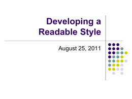 Developing a Readable Style