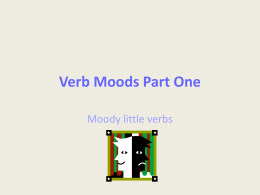 Verb Moods Part One