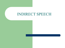 INDIRECT SPEECH