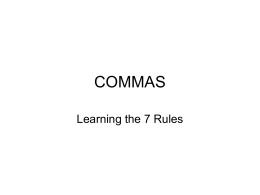 Comma Rules - TeacherWeb