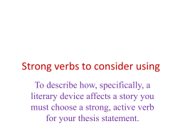 Strong verbs to consider using