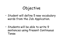 Present Continuous Tense and Simple Present