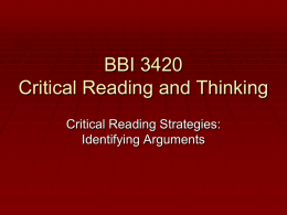 BBI 3420 Critical Reading and Thinking