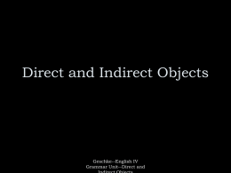 Direct and Indirect Objects - Parma City School District