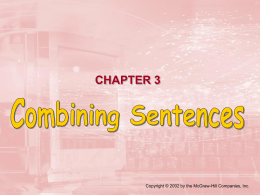 Chapter 3: Combining Sentences