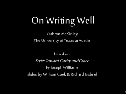 Writing with Style - The University of Texas at Austin
