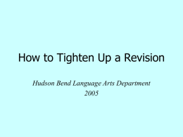 How to Tighten Up a Revision