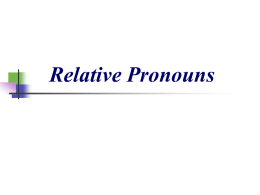 Relative Pronouns Who