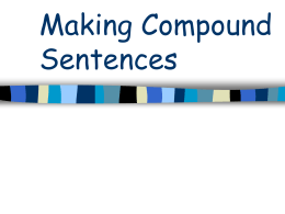 Making Compound Sentences