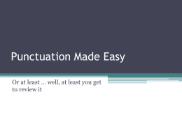 Punctuation Made Easy - Weber State University