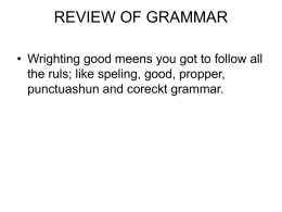Review Of Grammar