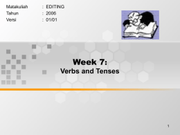 Verbs and Tenses - Binus Repository
