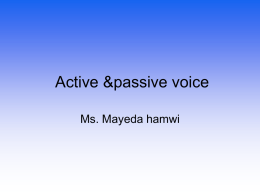Grammer lesson 9-12th Grade (Active and Passive Voice)