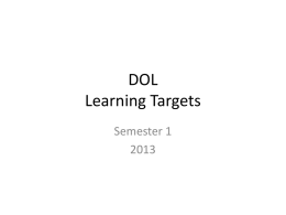 DOL Learning Targets - Ms. Kitchens` Corner