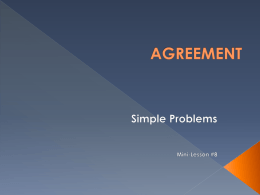 Agreement - Simple Problems A #8