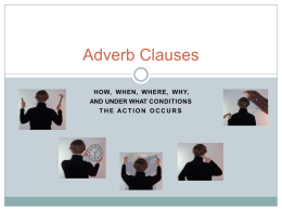 The adverb clause - Cherokee County Schools