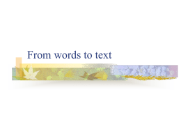 From words to text