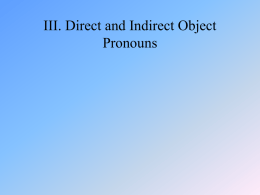 Los complemento directos o Direct Object Pronouns