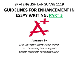 GUIDELINES FOR ENHANCEMENT IN ESSAY